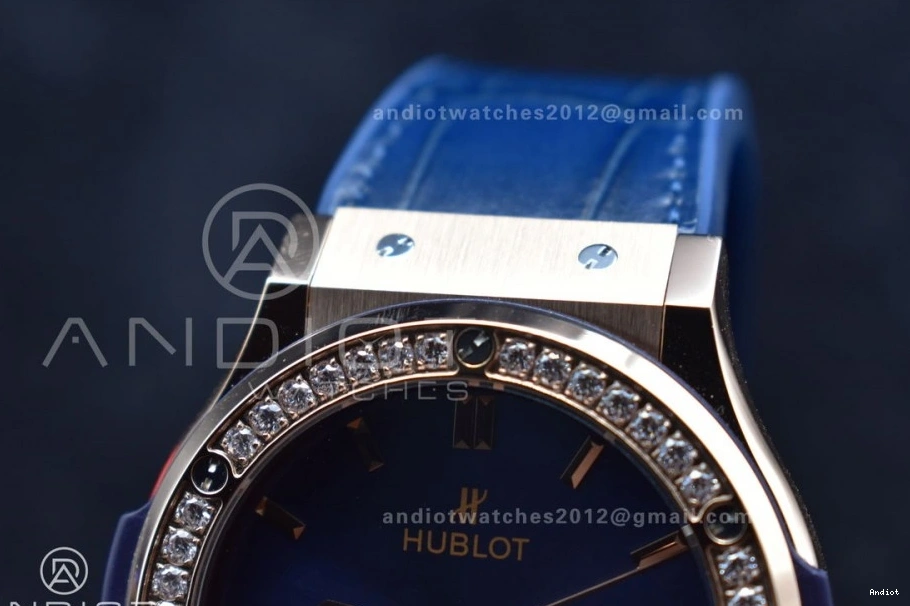 Diamond Classic Strap Best Fusion on Blue Dial Blue with Edition SS HBF Bezel Gummy 1:1 A2892 45mm 1203